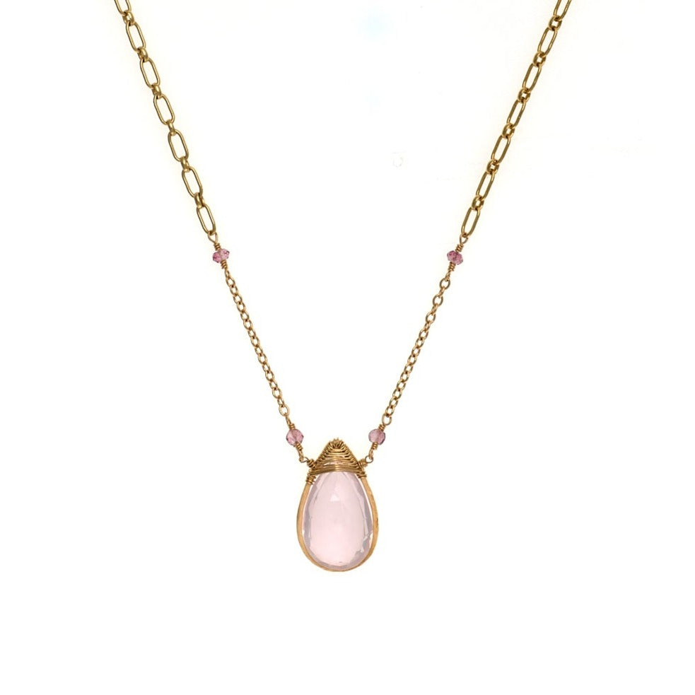 Rose Quartz & Pink Sapphire Necklace