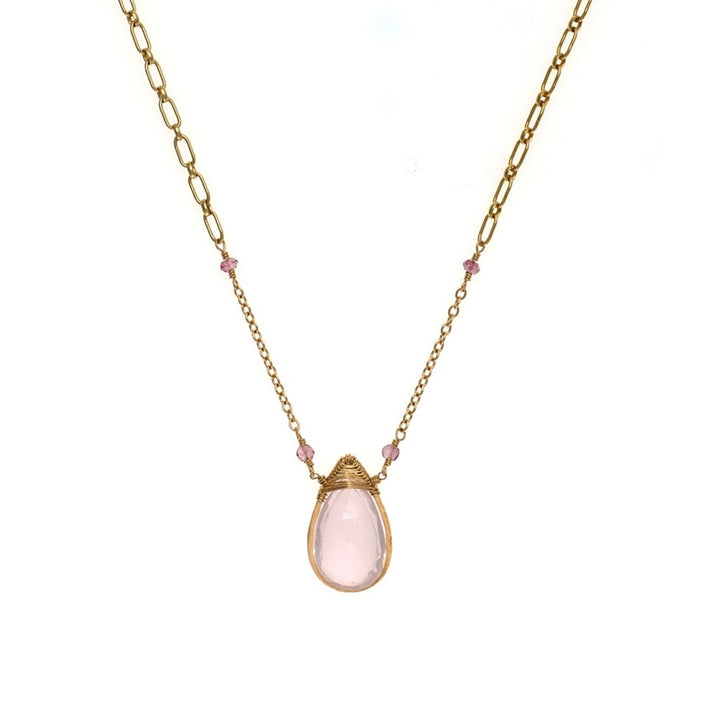 Rose Quartz & Pink Sapphire Necklace