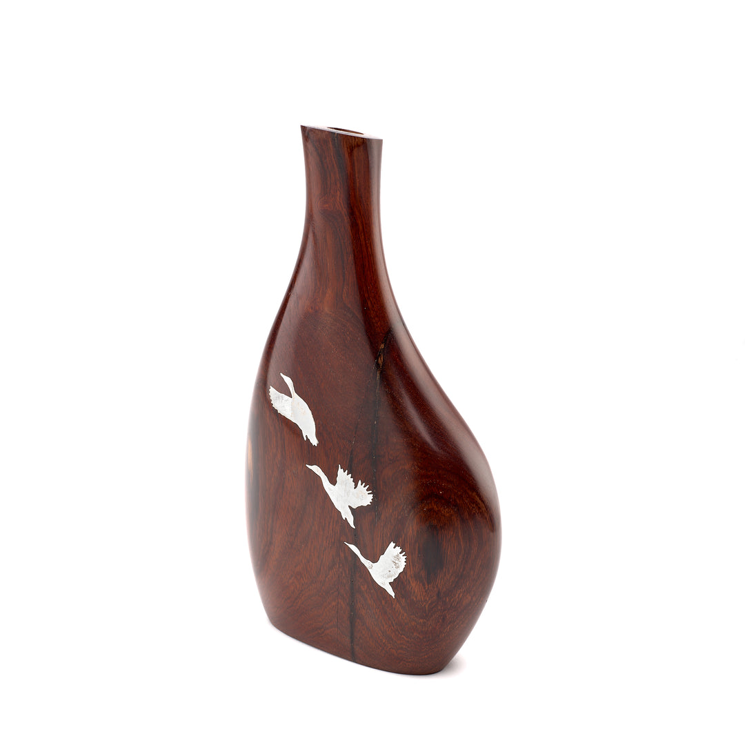 Silver Mallard Ironwood Vase
