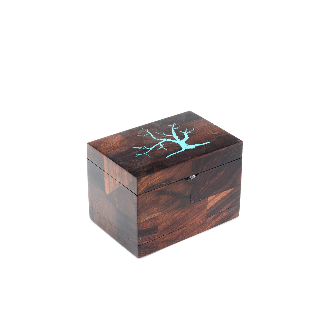 Ironwood Box with Turquoise Tree