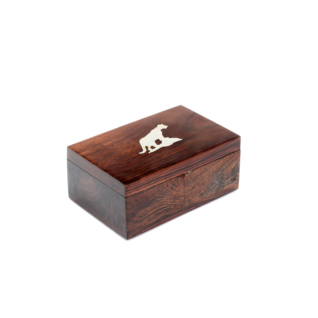 Ironwood Box with Silver Cougar