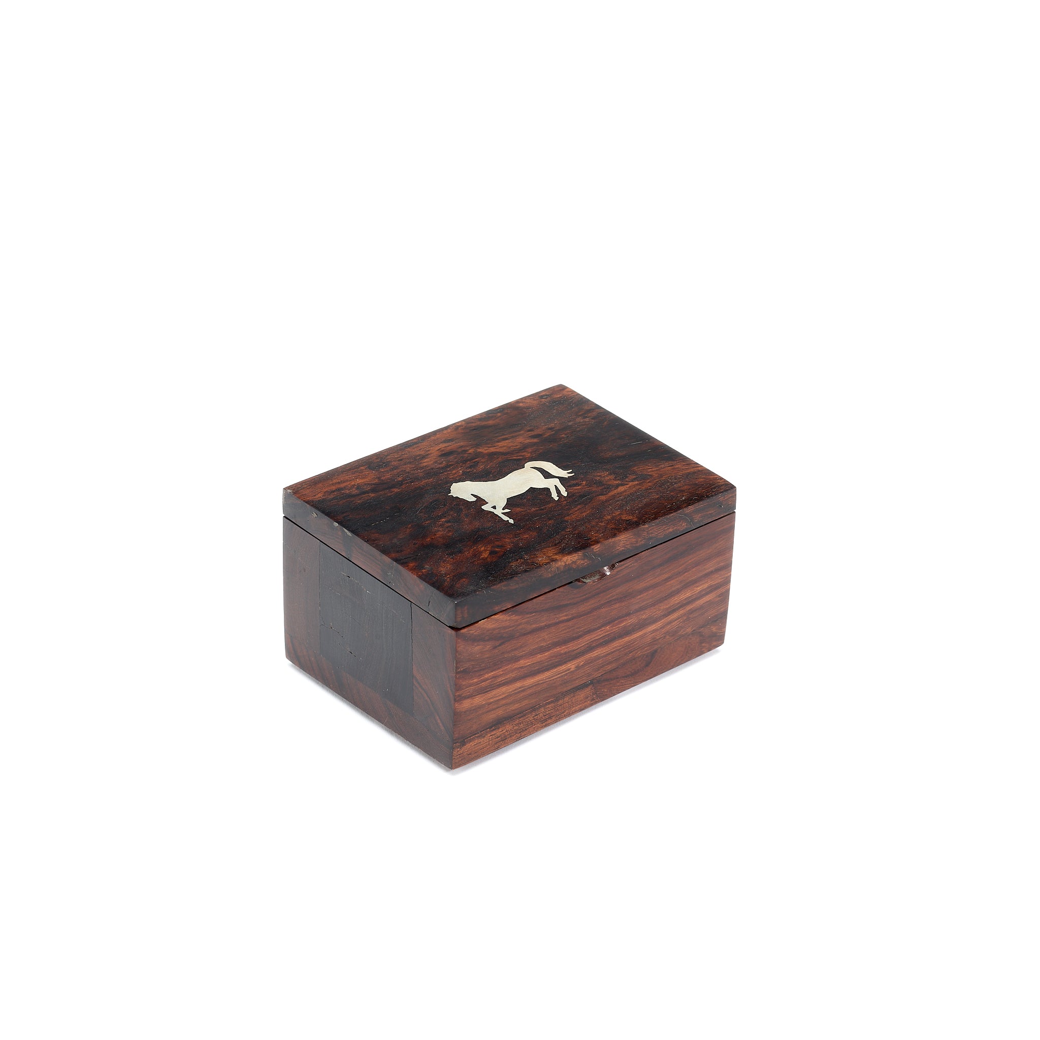 Ironwood Box with Silver Horse and Howlite Accents