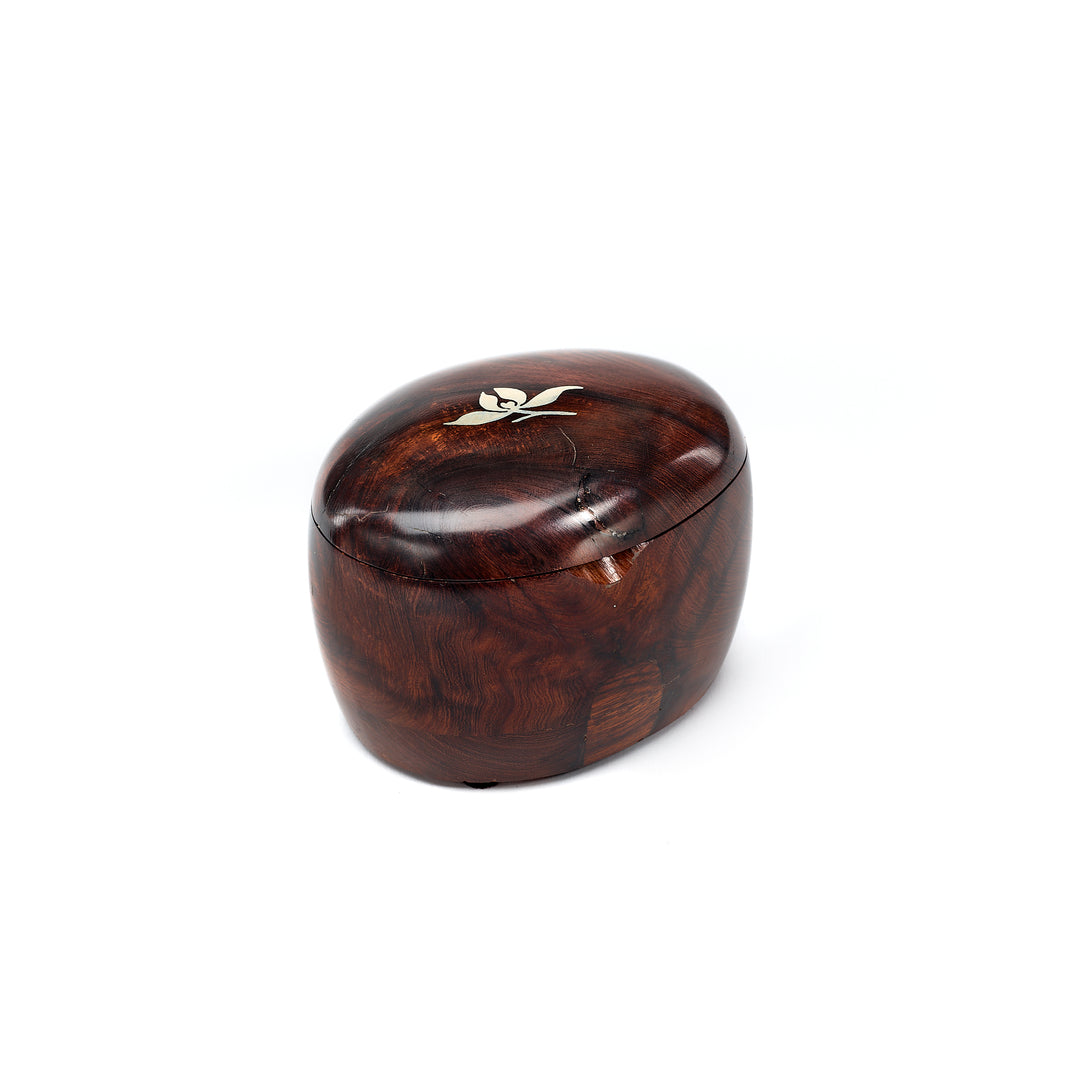 Ironwood Box with Silver Flower