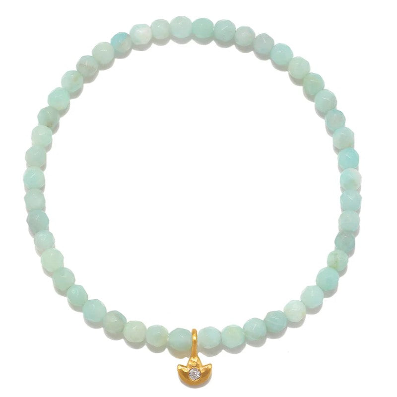 Amazonite Lotus Stretch Bracelet