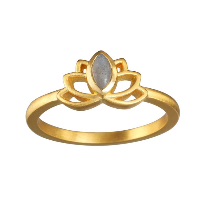 Labradorite Lotus Ring