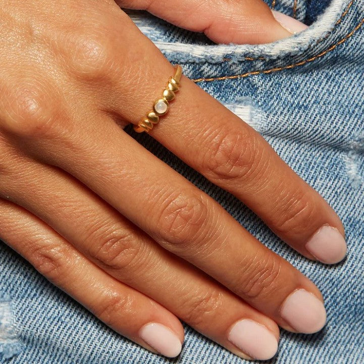 Moonstone Moon Phase Ring