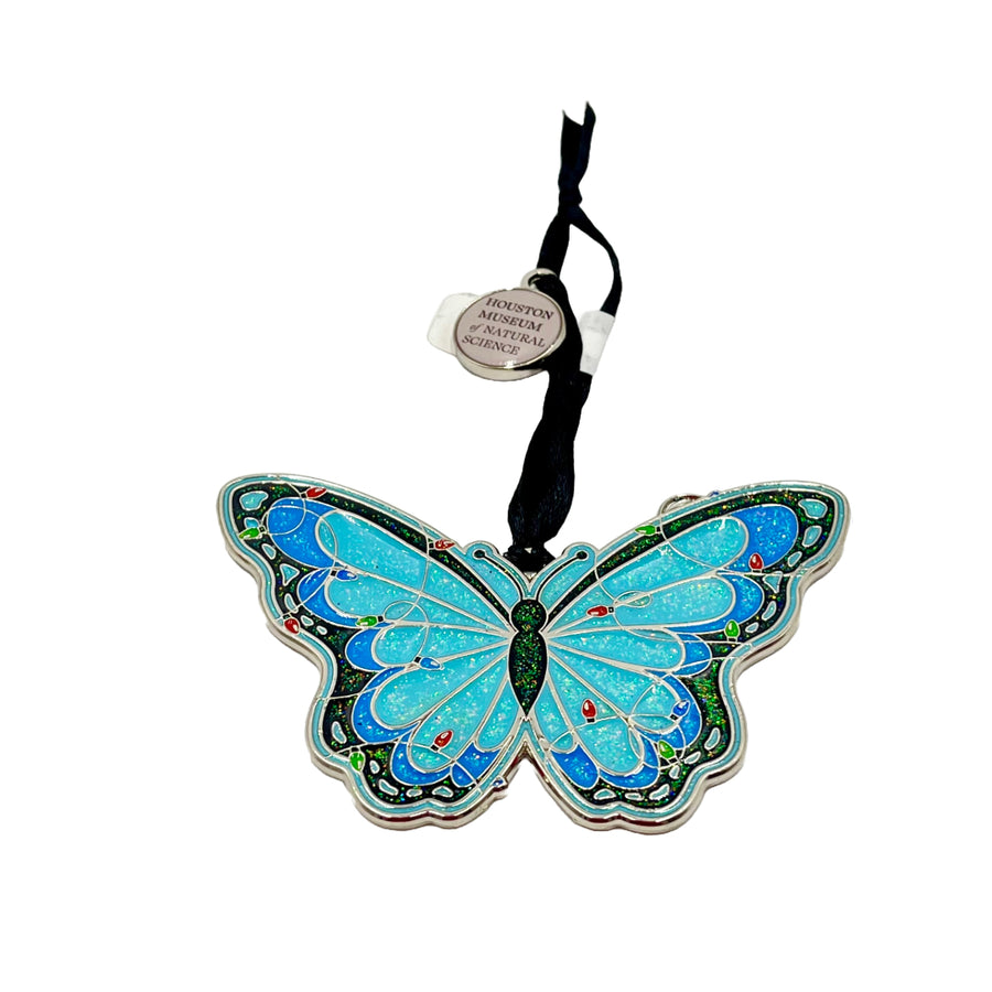 HMNS Blue Morpho Butterfly Glitter Ornament