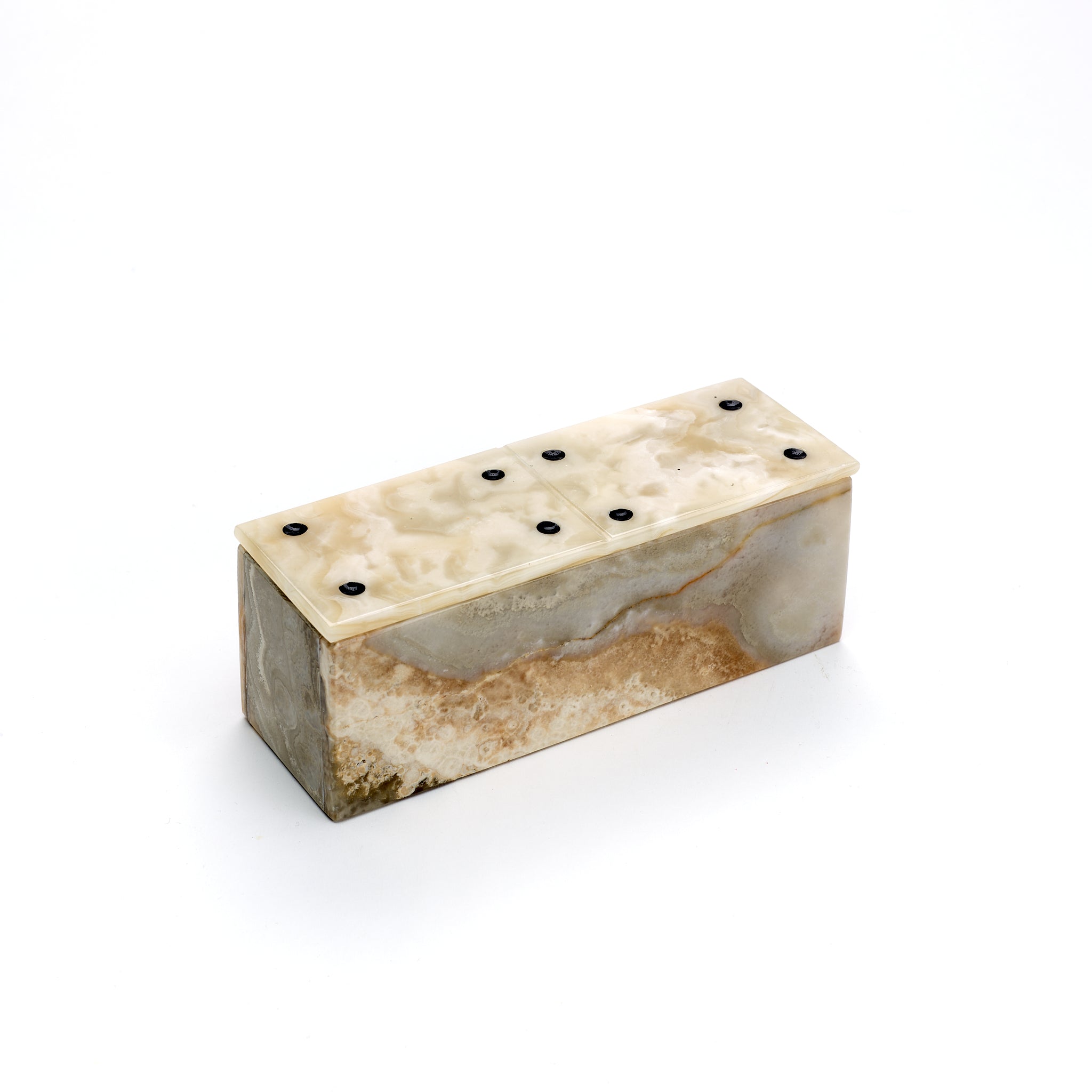 Carved Onyx Domino Box