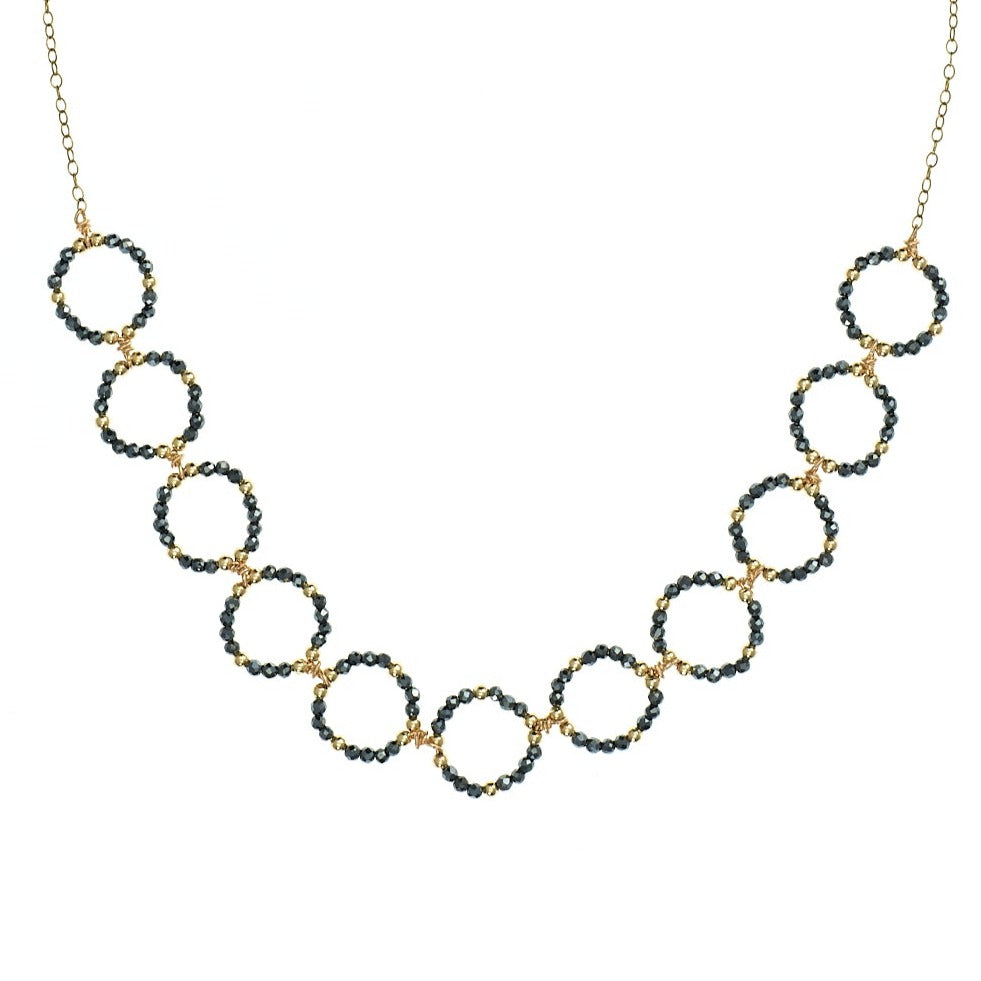 Garnet Circle Necklace