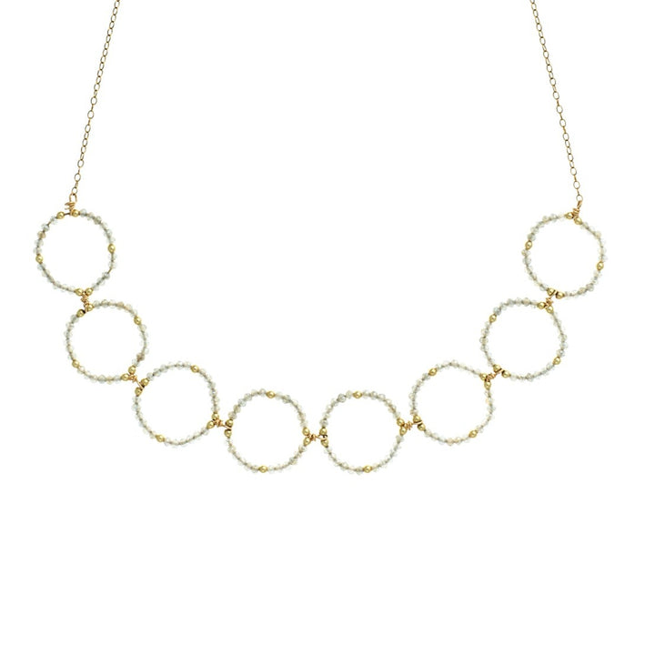 Beaded Labradorite Circle Necklace