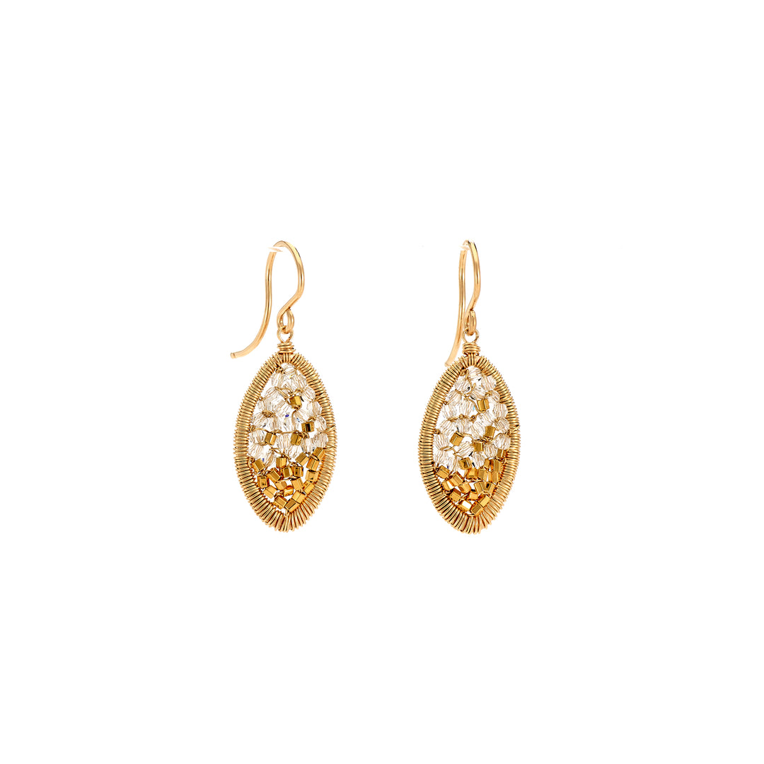 Crystal & Gold Bead Earrings