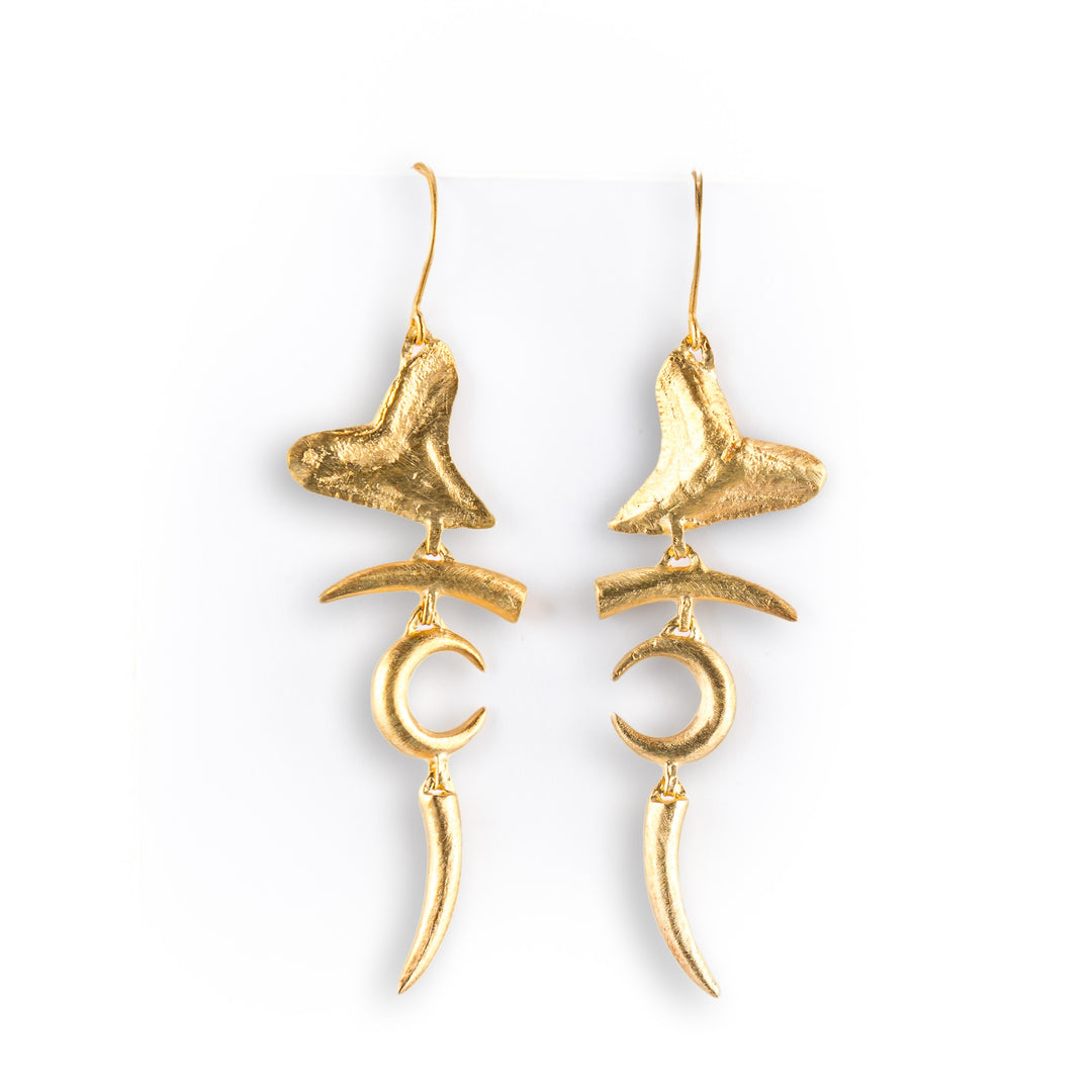 Lunar Tribal Shark Tooth Earrings