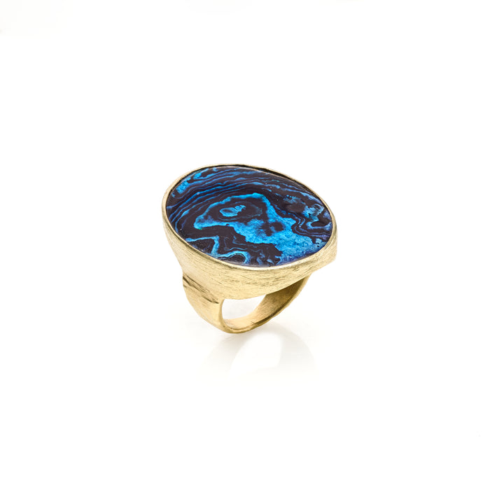 Blue Paua Shell Ring