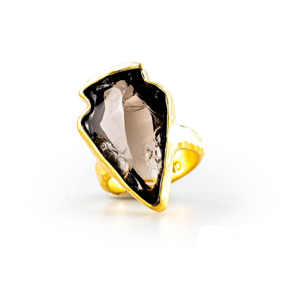 Smokey Quartz Arrowhead Ring