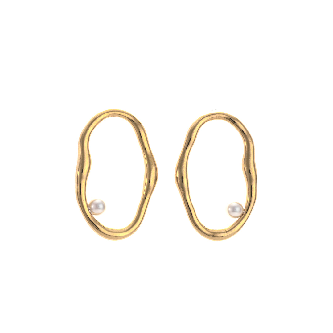 Irregular Oval Shaped Earring