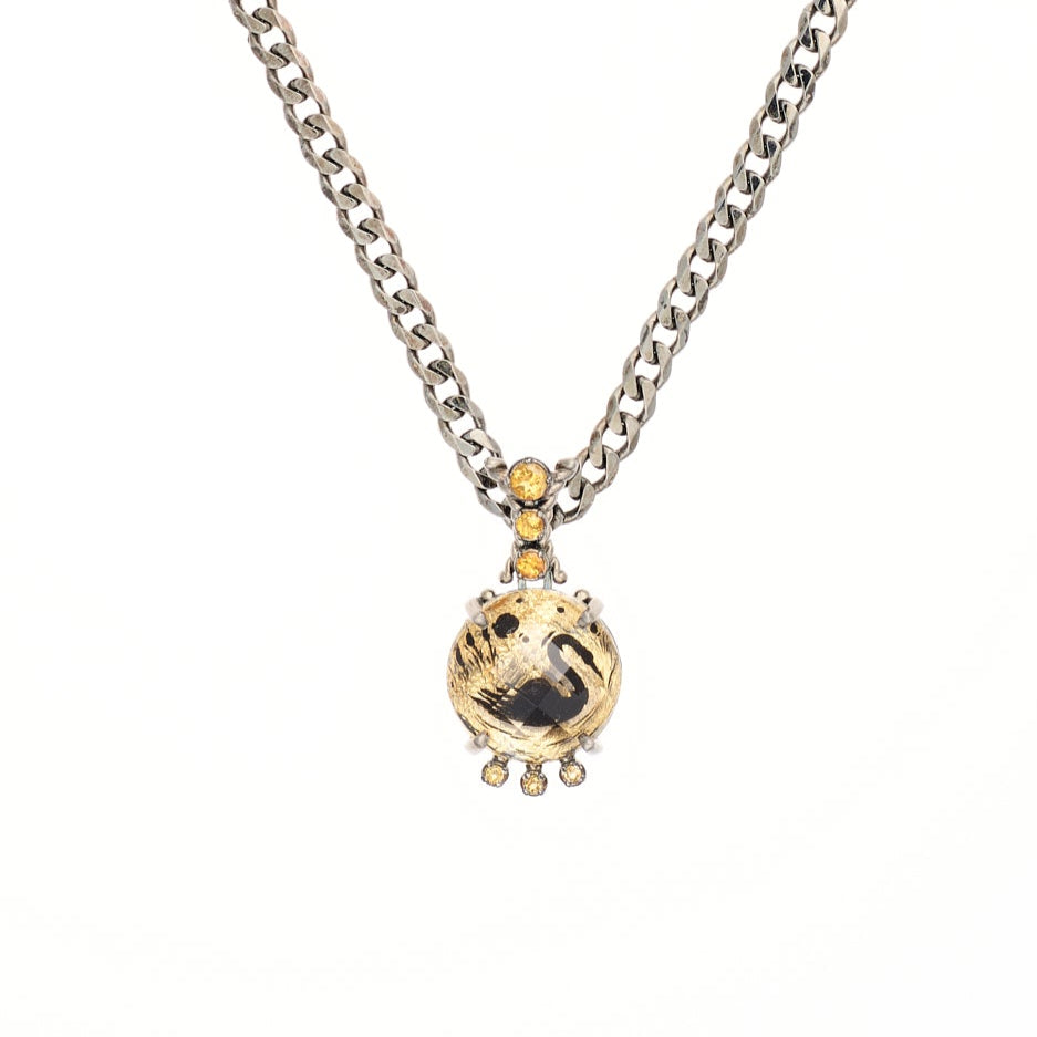 Citrine & Rock Crystal "Swan" Necklace