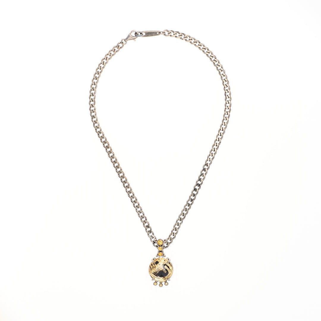 Citrine & Rock Crystal "Swan" Necklace