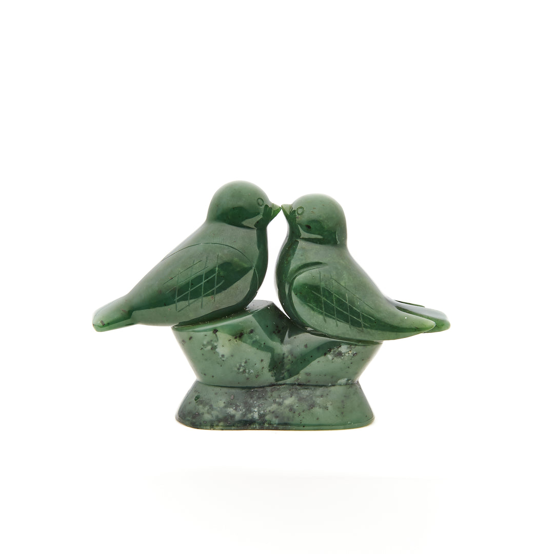 Large Kissing Bird Jade Carving