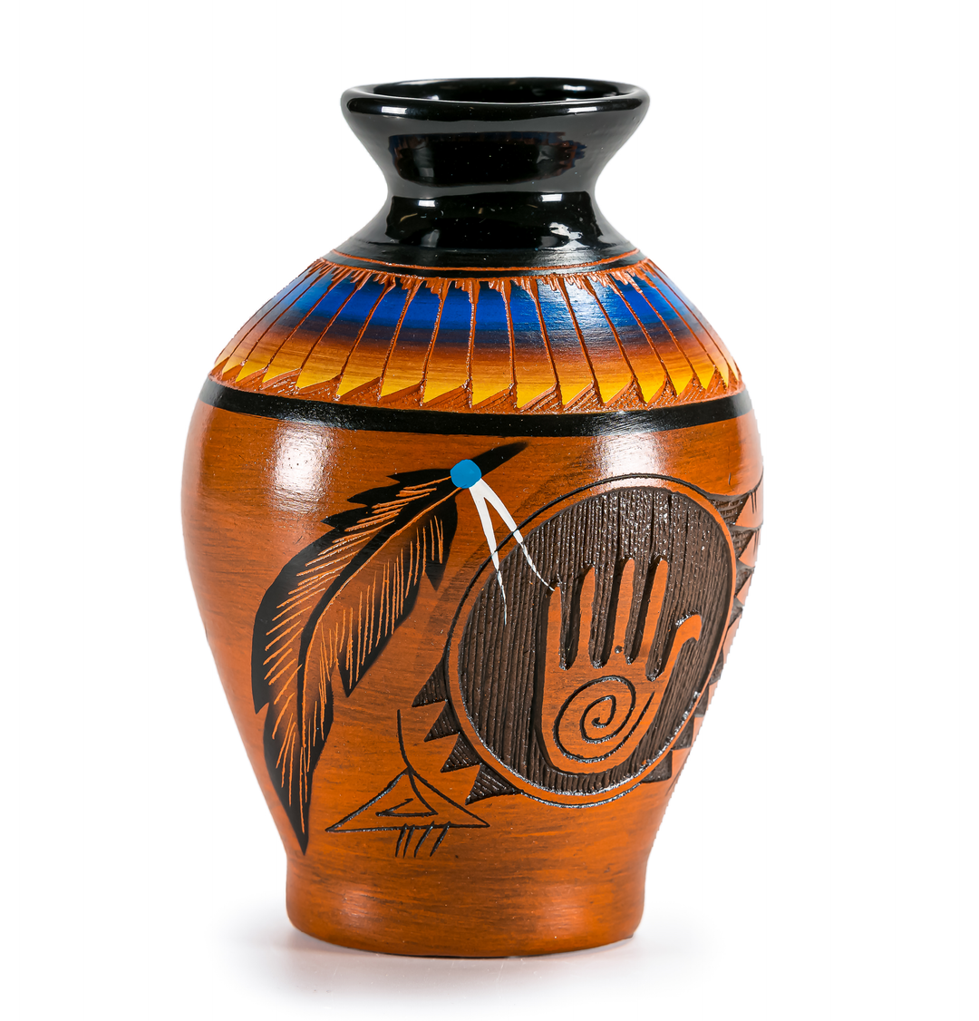 Storyteller Hand Etched Pottery, Mitchell Blackhorse