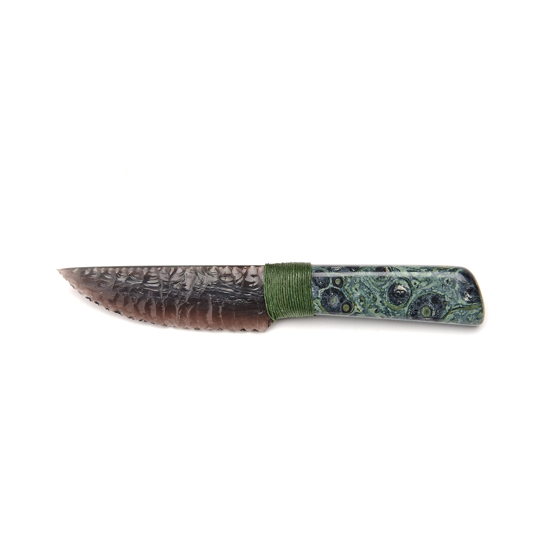 Kambaba Jasper Handle with Rainbow Obsidian Blade