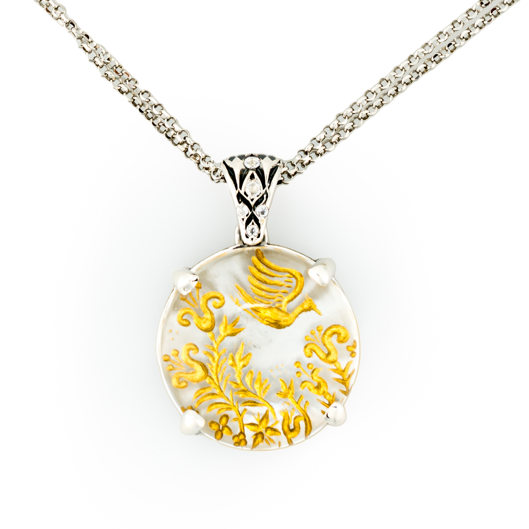 "The Spring" Engraved Quartz Necklace