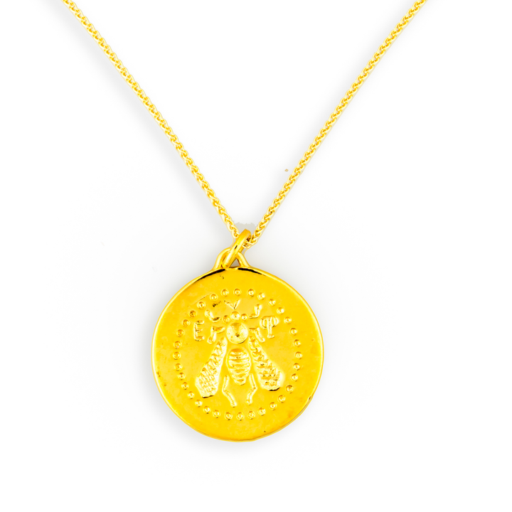 "The Queen Bee" Gold Plate Seal Necklace