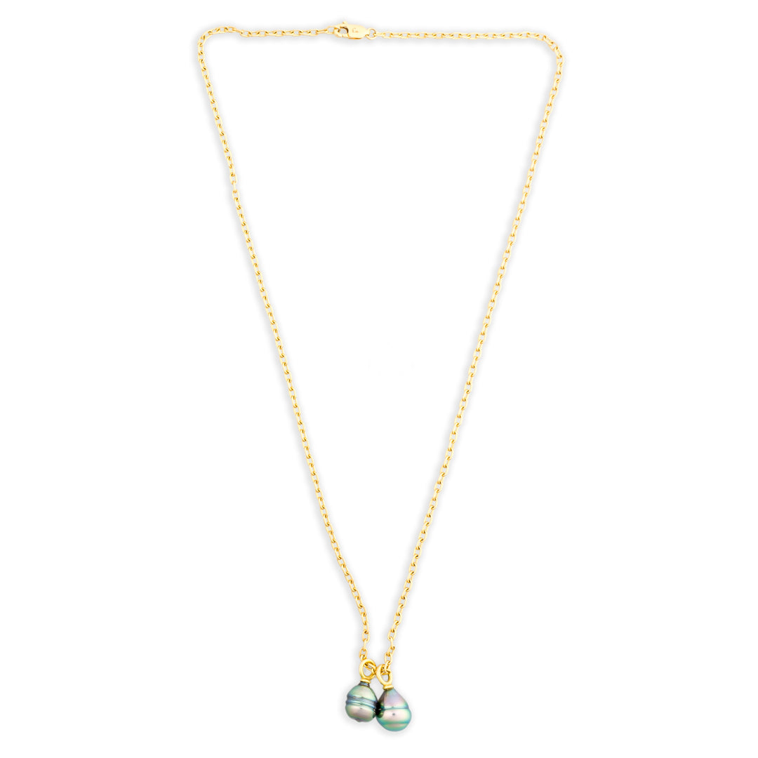 Mini Tahitian Pearl Duo Necklace