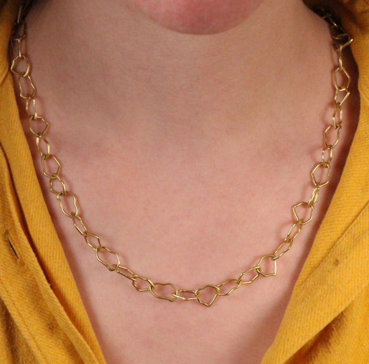 18k Gold Puddle Chain Necklace