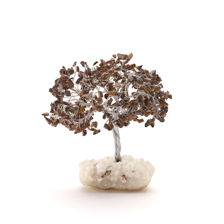 Gemstone Tree with Twisted Silver Wire
