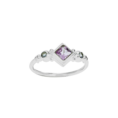 3 Amethyst Stone Ring