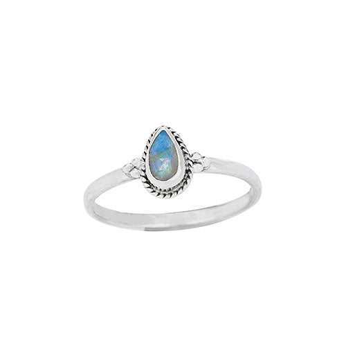 Simple Rainbow Moonstone Ring