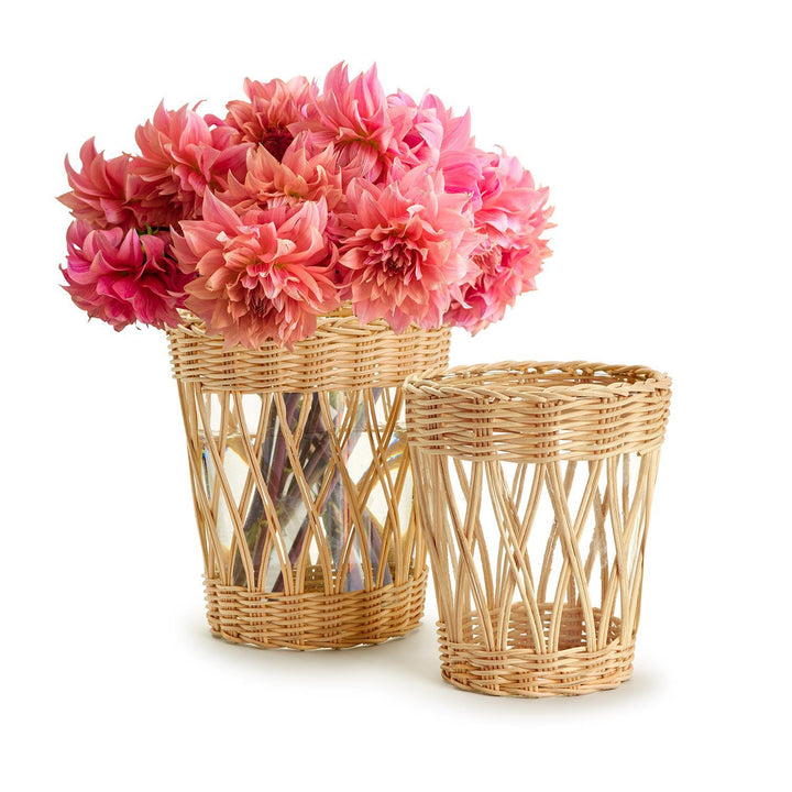 Wicker Tabletop Vase- Large