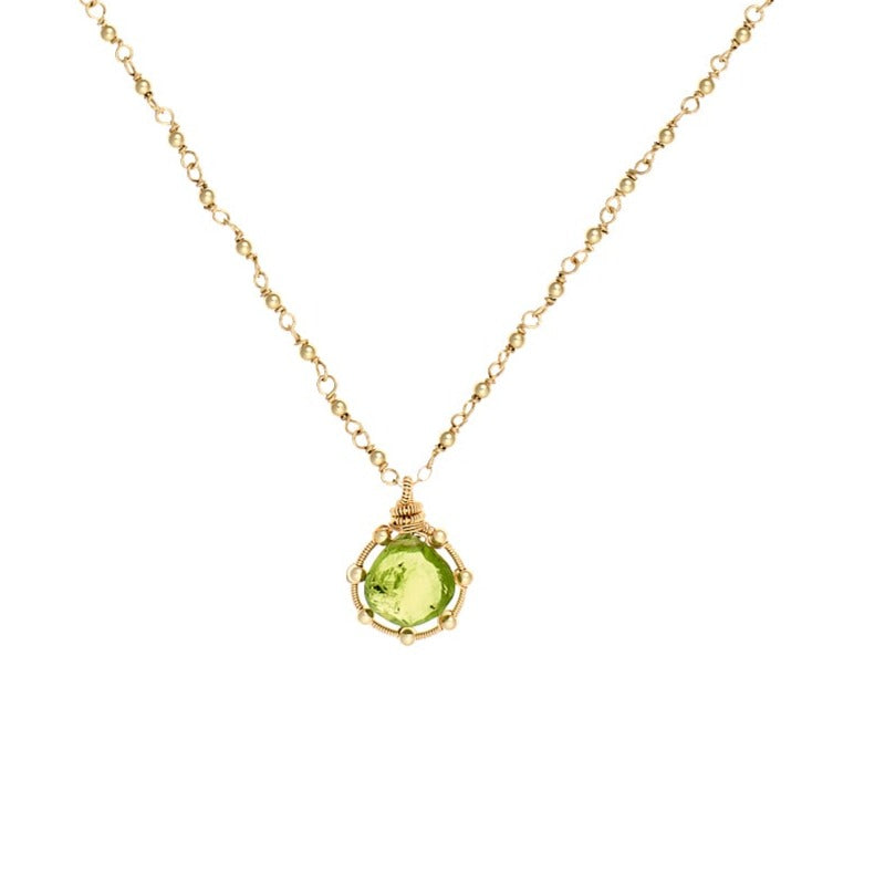 Peridot Necklace, Birthstone Series August