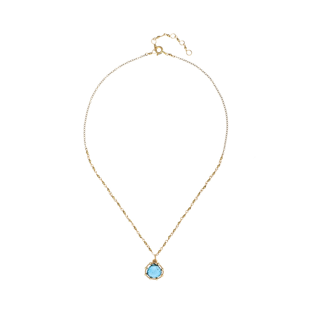 London Blue Topaz Necklace, Birthstone Series December