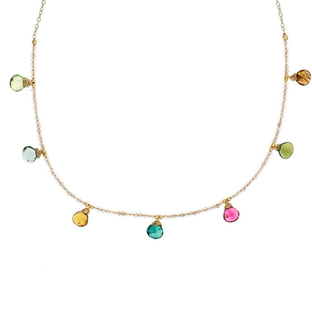 Labradorite Collar with Mixed Tourmaline Necklace