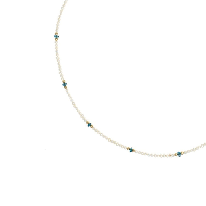 Pearl & London Blue Topaz Collar Necklace