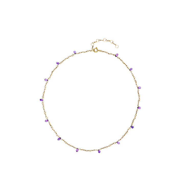 Amethyst & Labradorite Beaded Chain Necklace