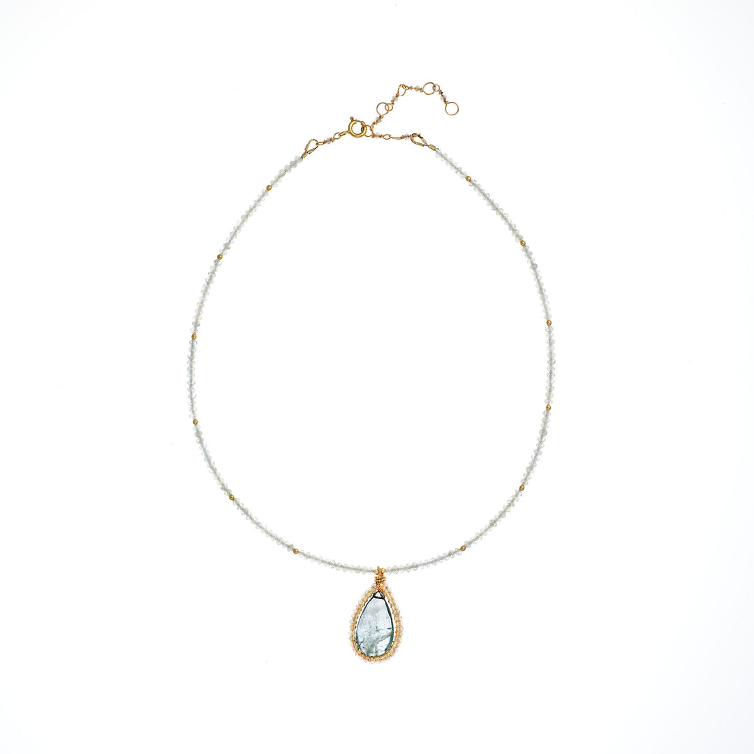 Aquamarine & Moonstone Collar Necklace