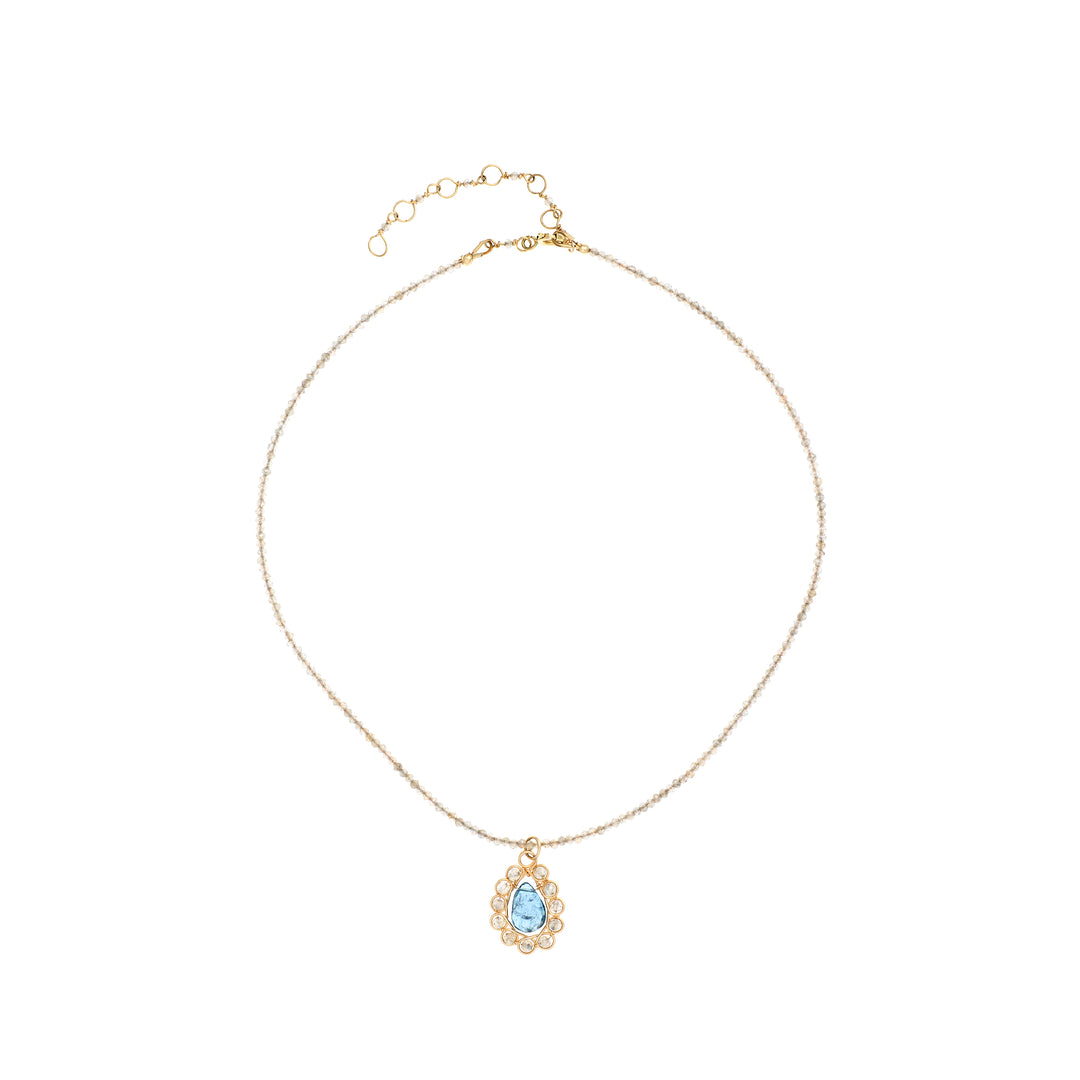 London Blue Topaz Filigree Necklace