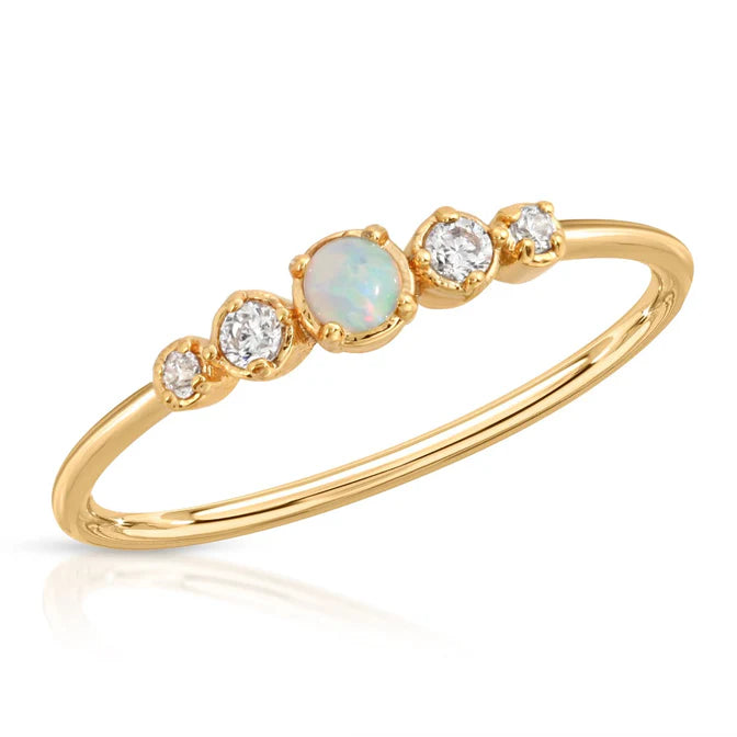 Opal CZ Stacking Ring