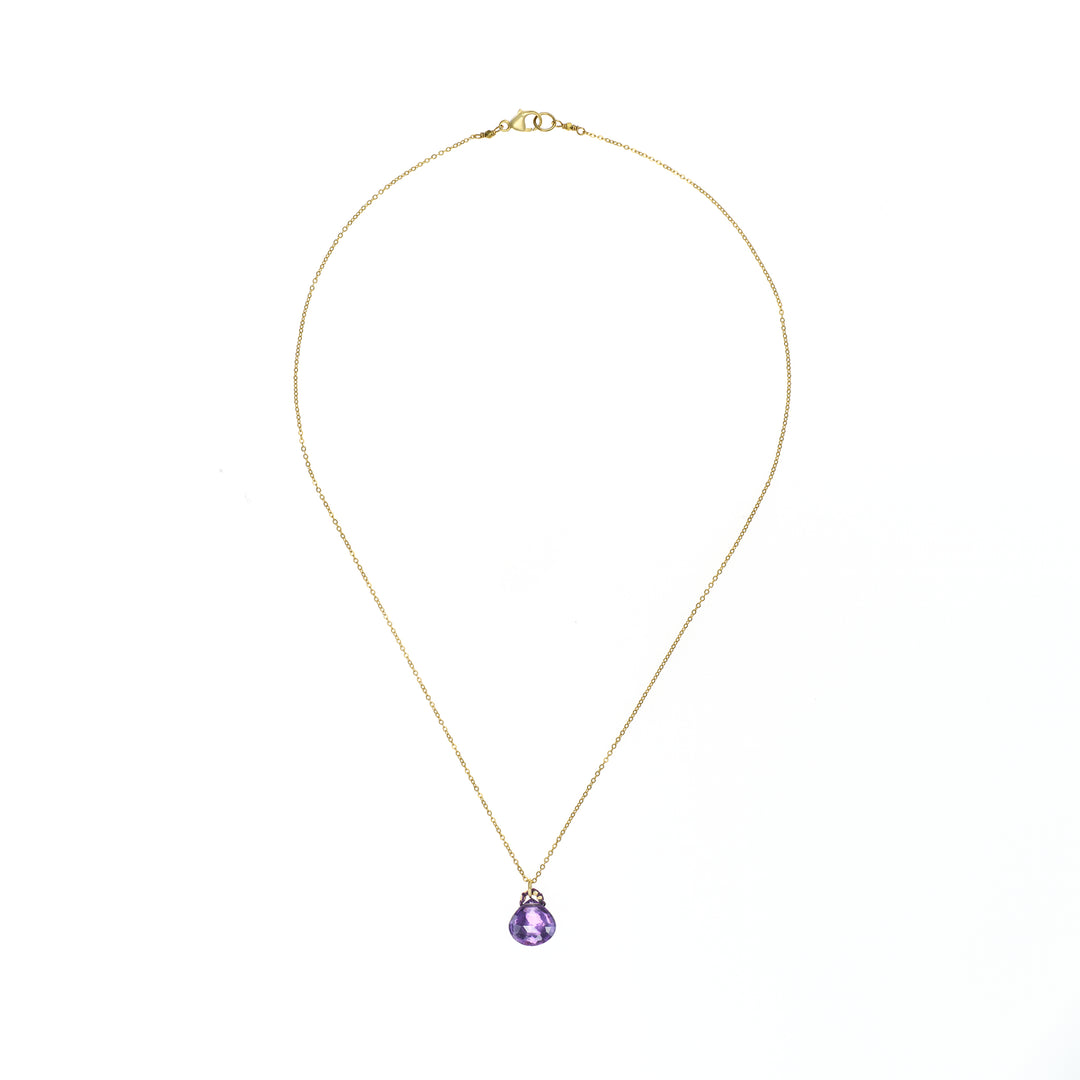 Amethyst with Silk Cord Bail Necklace