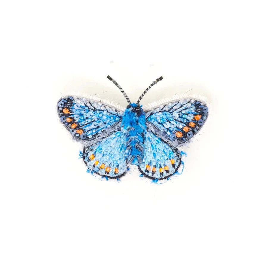 Adonis Blue Butterfly Brooch