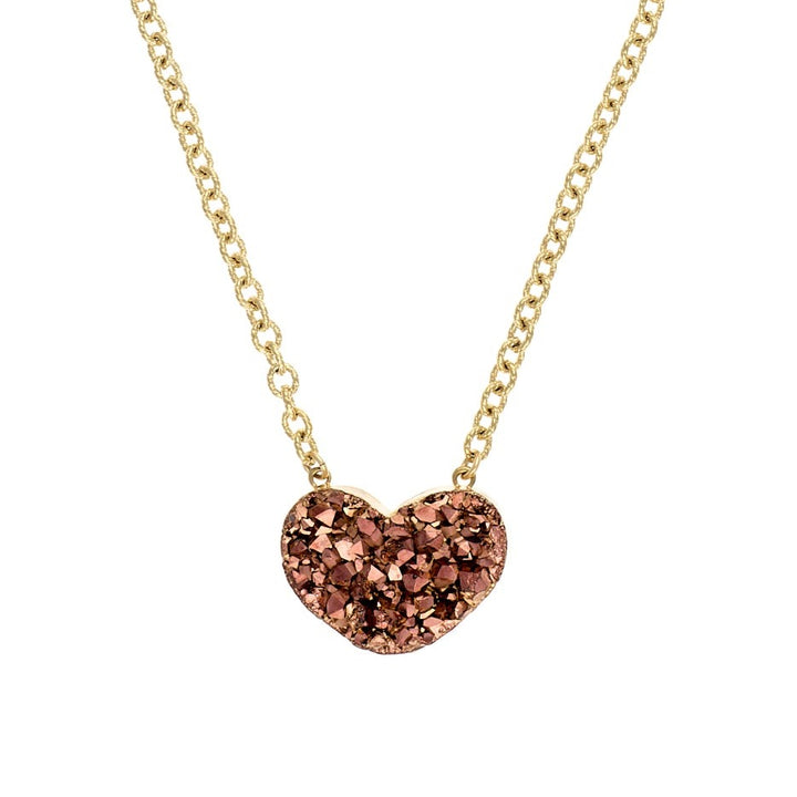 Titanium Druzy Heart Necklace