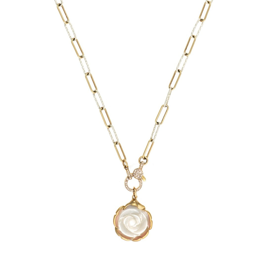 Mother of Pearl Rose Necklace