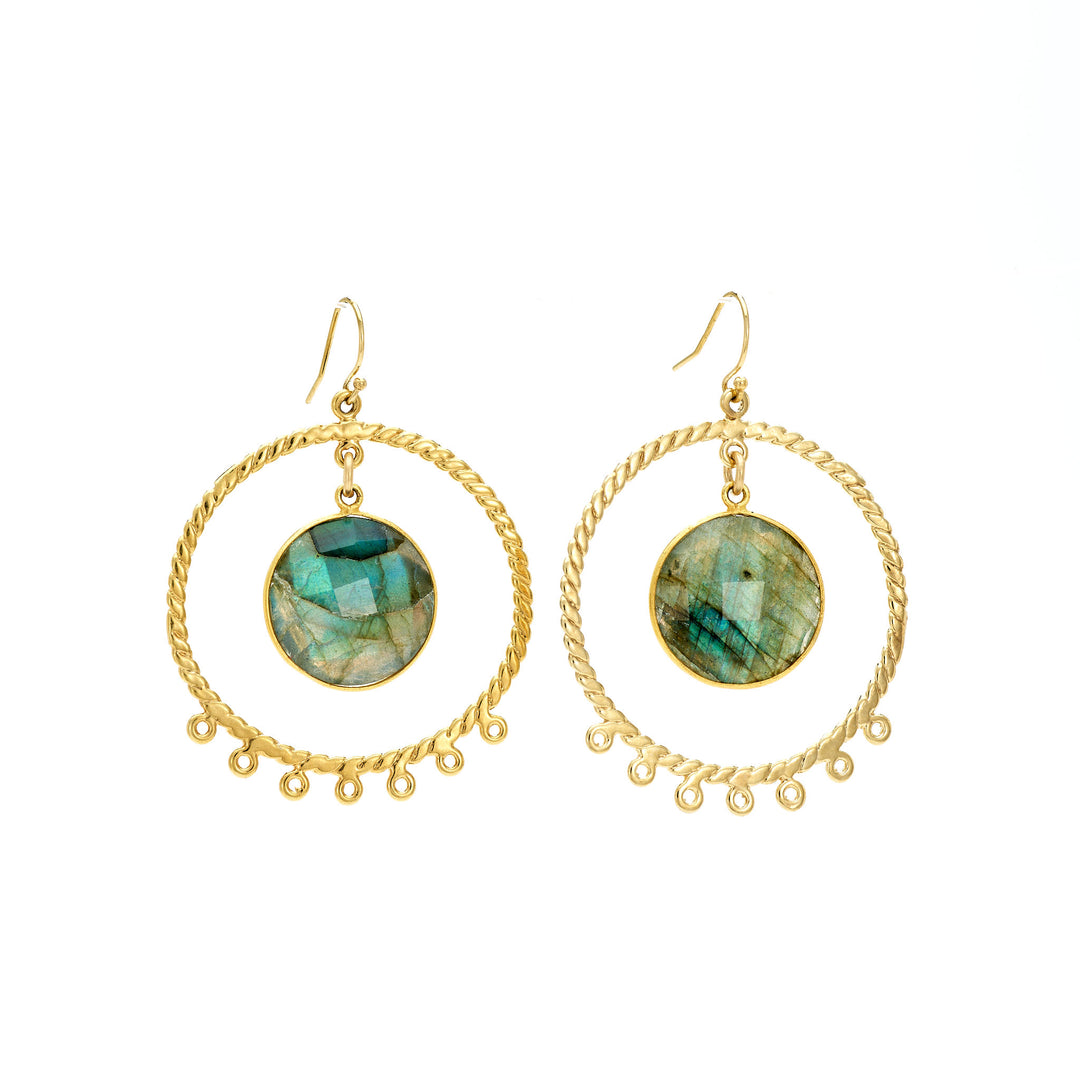 Labradorite Hoop Earrings