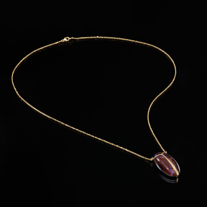 Lucky Scarab Boulder Opal Pendant