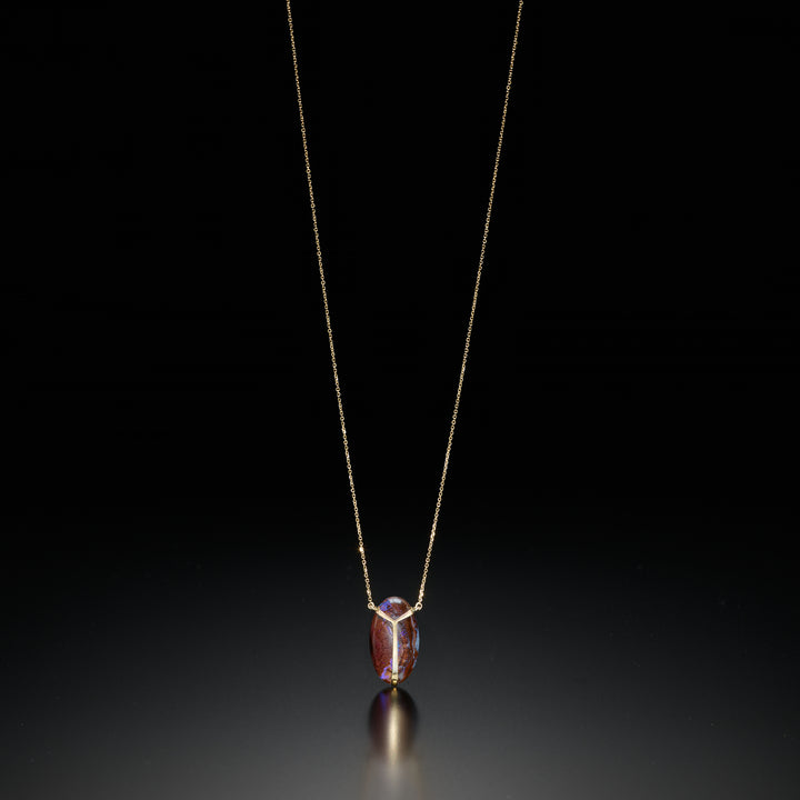 Lucky Scarab Boulder Opal Pendant