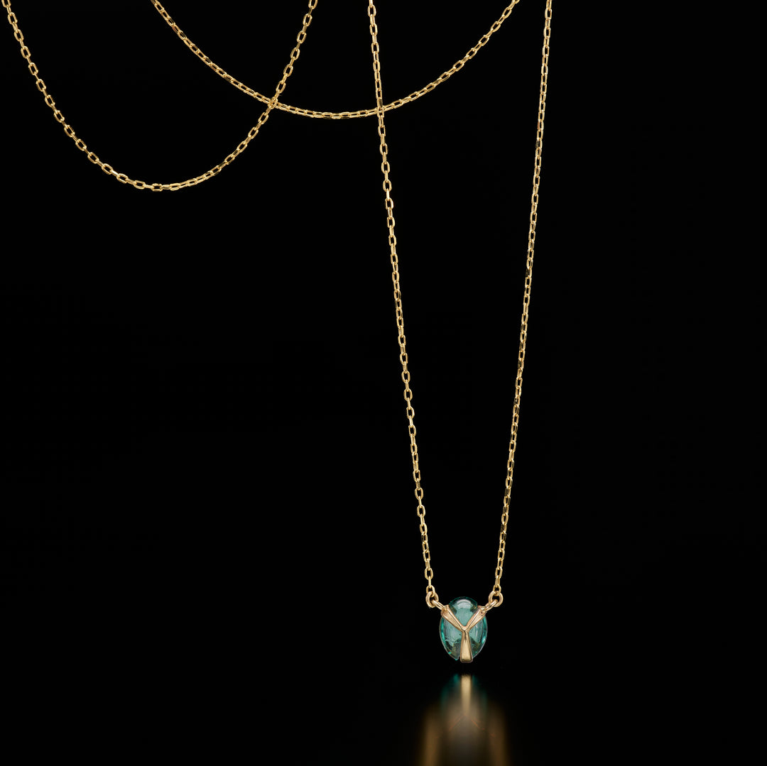 Lucky Scarab Green Tourmaline Pendant
