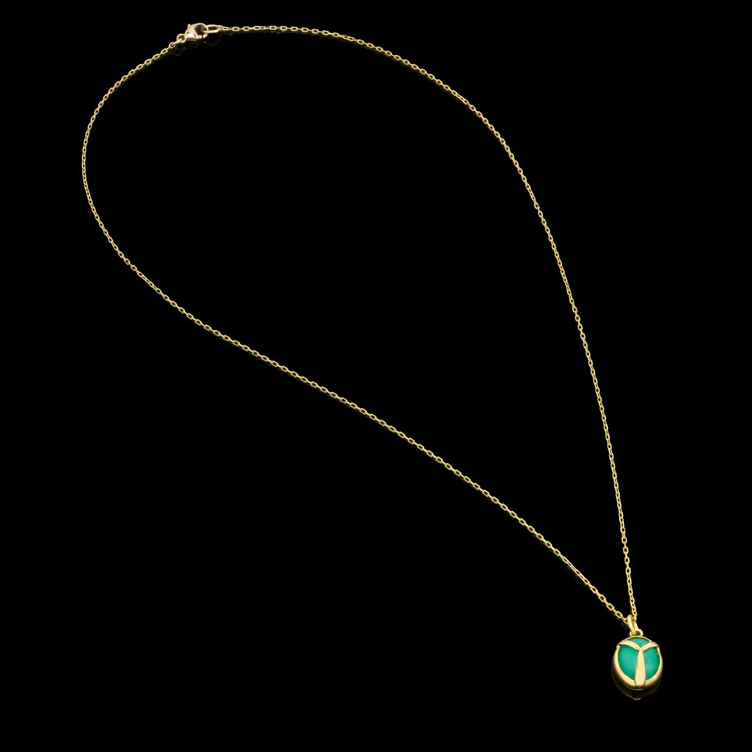 Lucky Scarab Chrysoprase Charm