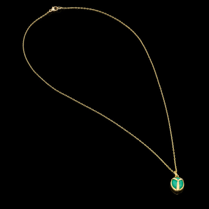 Lucky Scarab Chrysoprase Charm